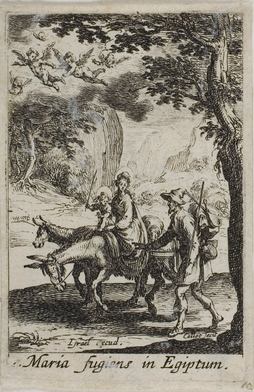 La fuga in Egitto, da La vita della Vergine da Jacques Callot