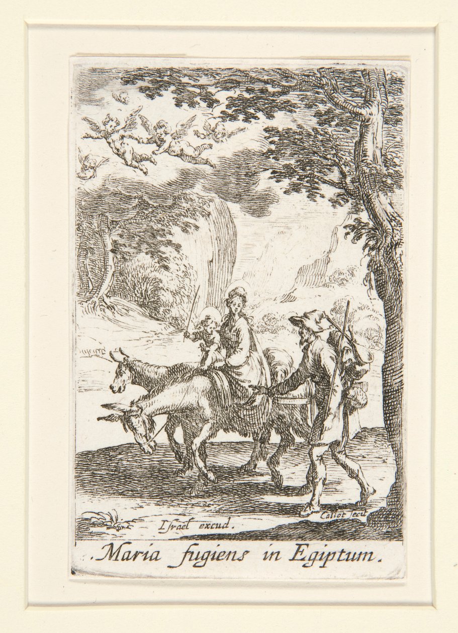 La fuga in Egitto, n. 9 da La vita della Vergine da Jacques Callot