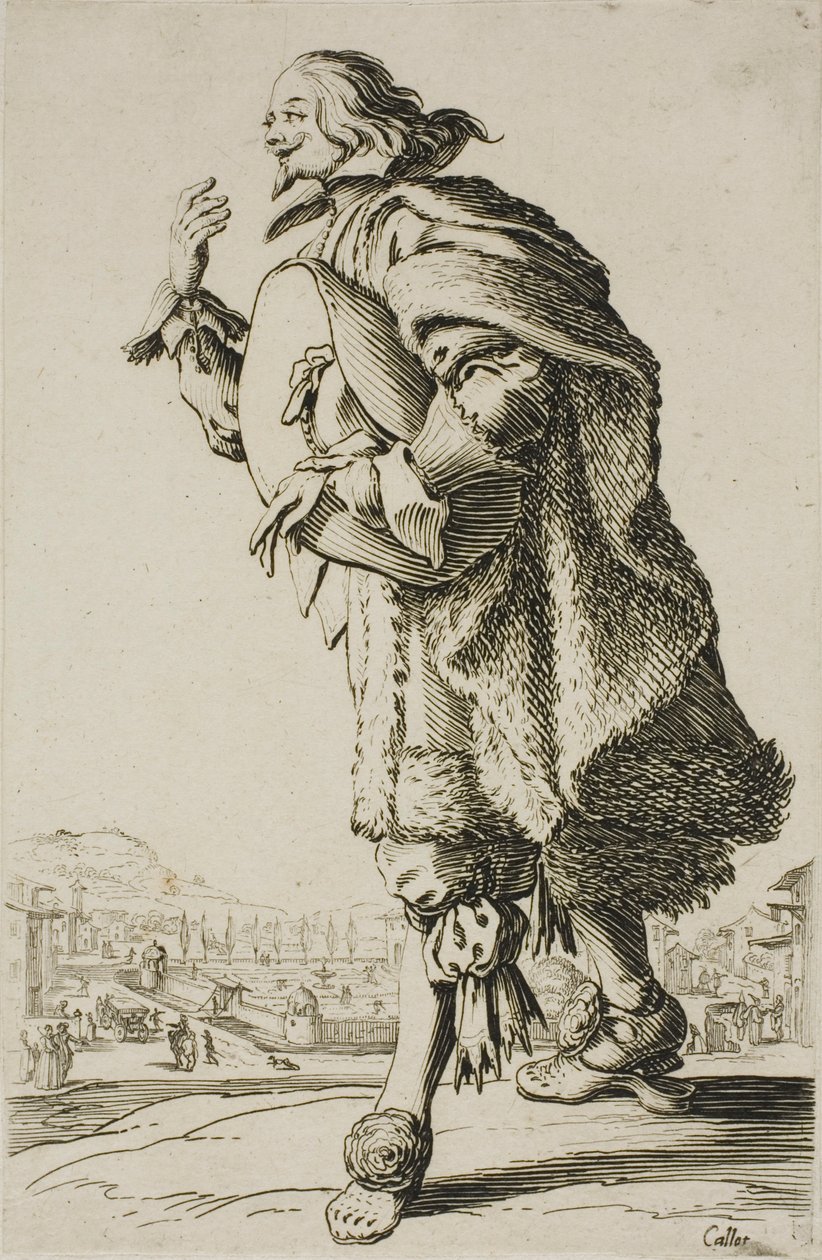 Il geniere che saluta tenendo il cappello sotto il braccio, piatto due da La Noblesse da Jacques Callot