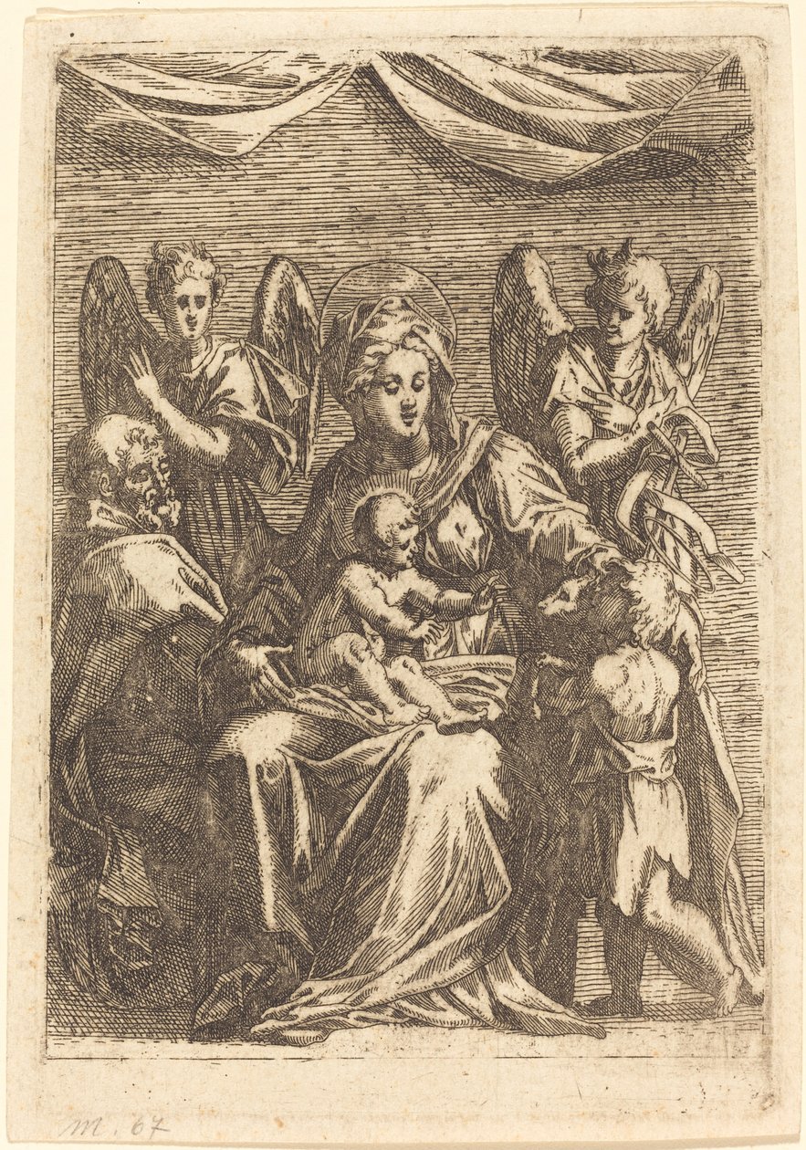 La Sacra Famiglia con due angeli da Jacques Callot