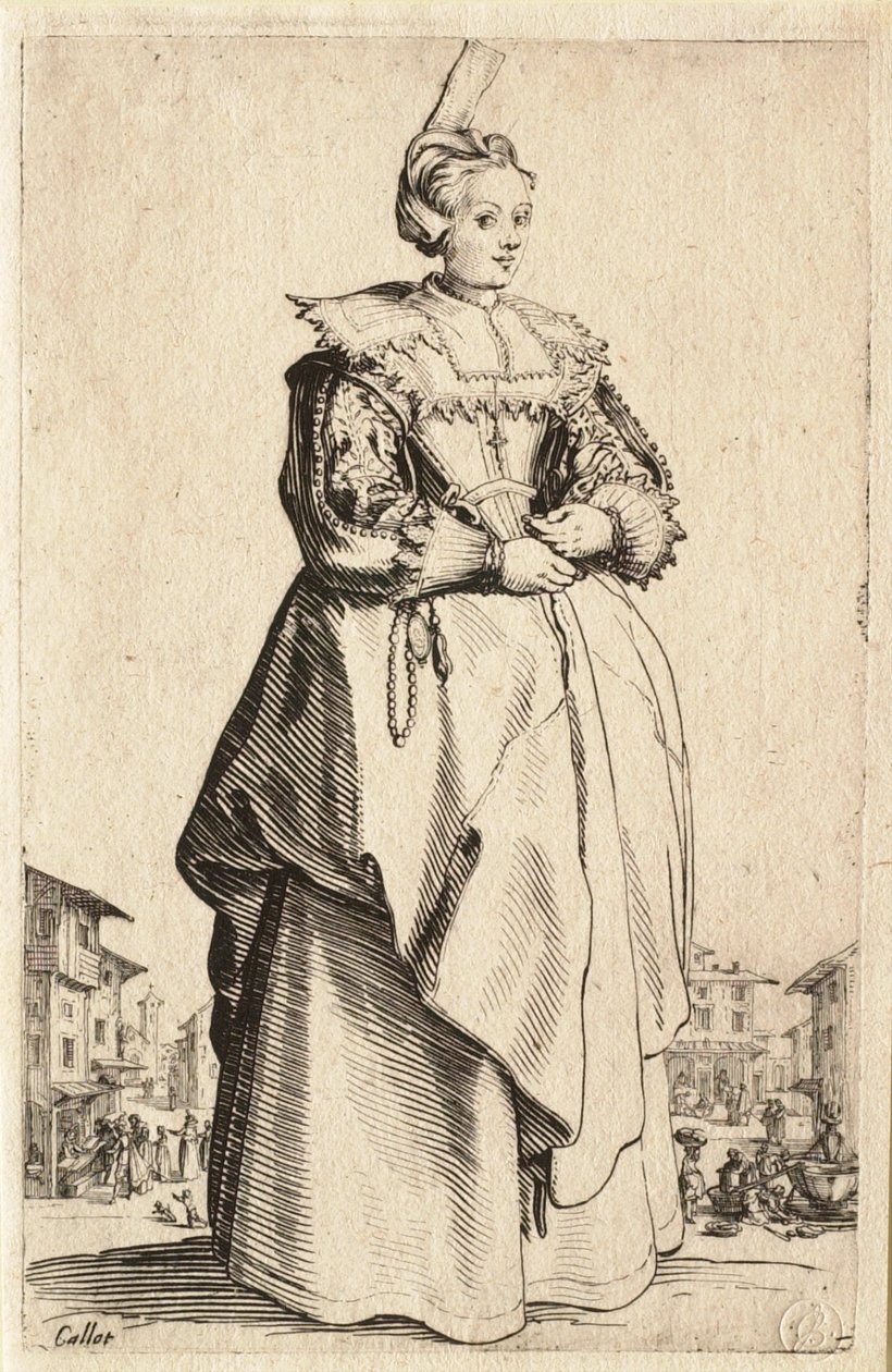 La dama con la piccola cuffia rialzata all