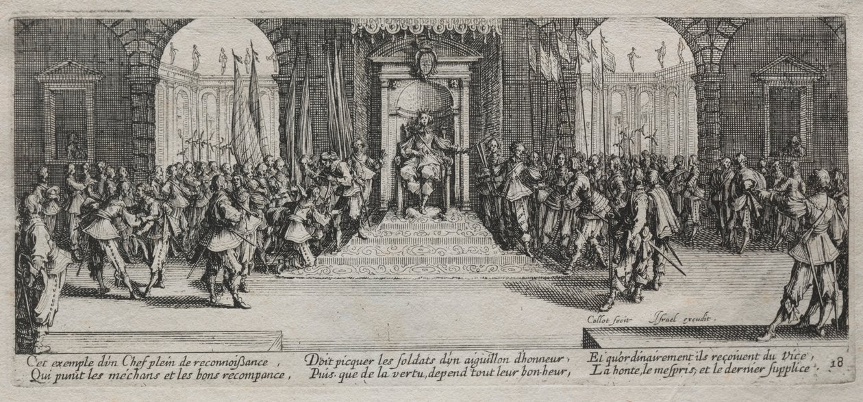 Le grandi miserie della guerra: Distribuzione della ricompensa, 1633 da Jacques Callot