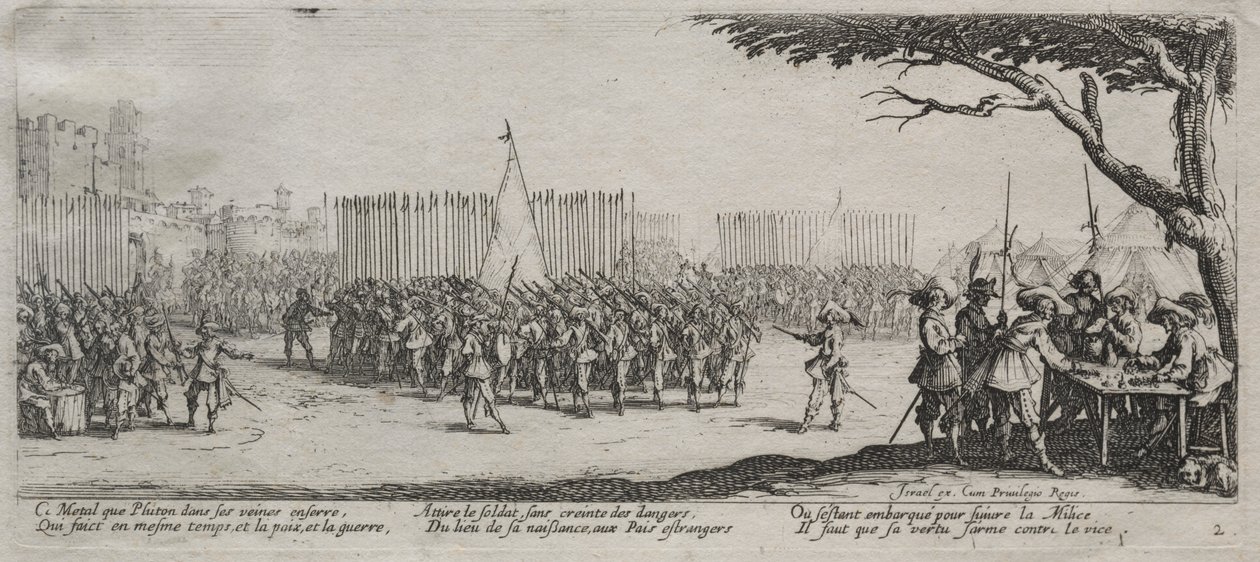 Le grandi miserie della guerra: Arruolamento delle truppe da Jacques Callot
