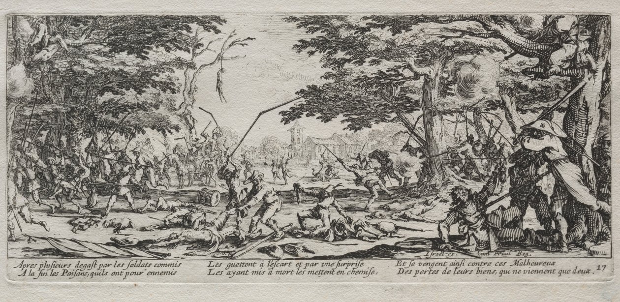 Le grandi miserie della guerra: la vendetta dei contadini, 1633 da Jacques Callot