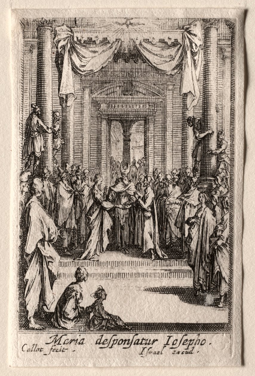 La vita della Vergine: Il matrimonio della Vergine da Jacques Callot