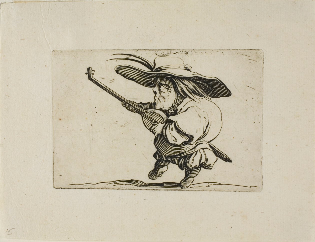 Il suonatore di liuto, da Varie Figure Gobbi da Jacques Callot