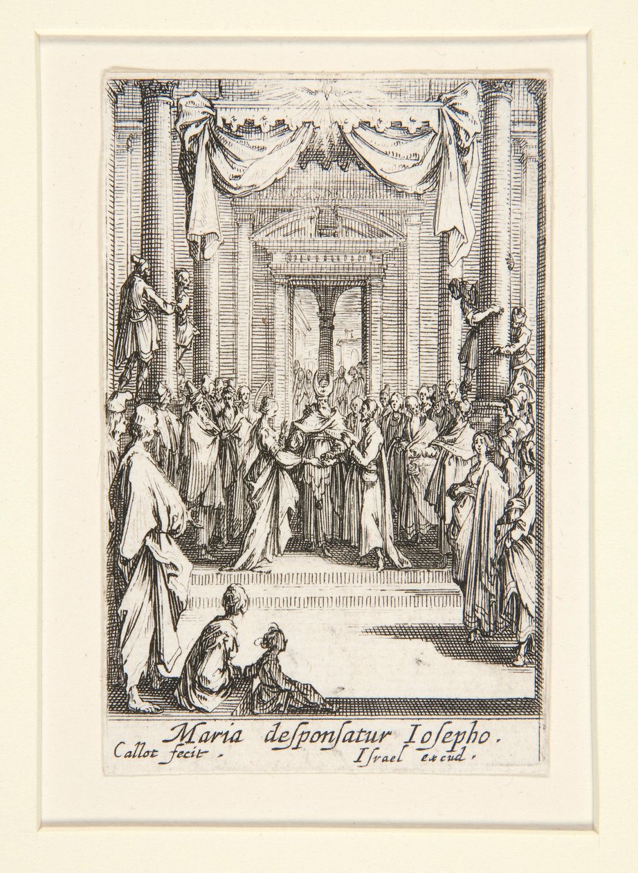 Il matrimonio della Vergine, n. 4 da La vita della Vergine da Jacques Callot