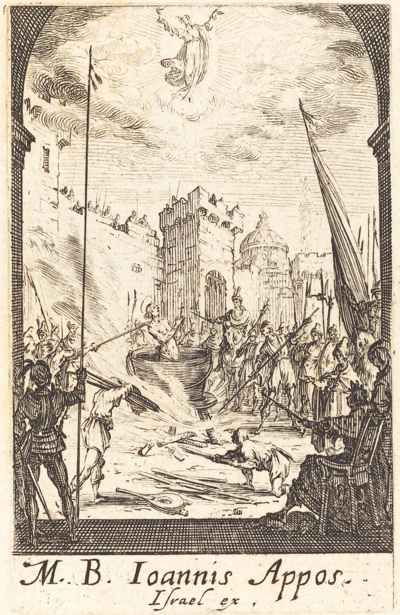 Il martirio di San Giovanni Evangelista da Jacques Callot