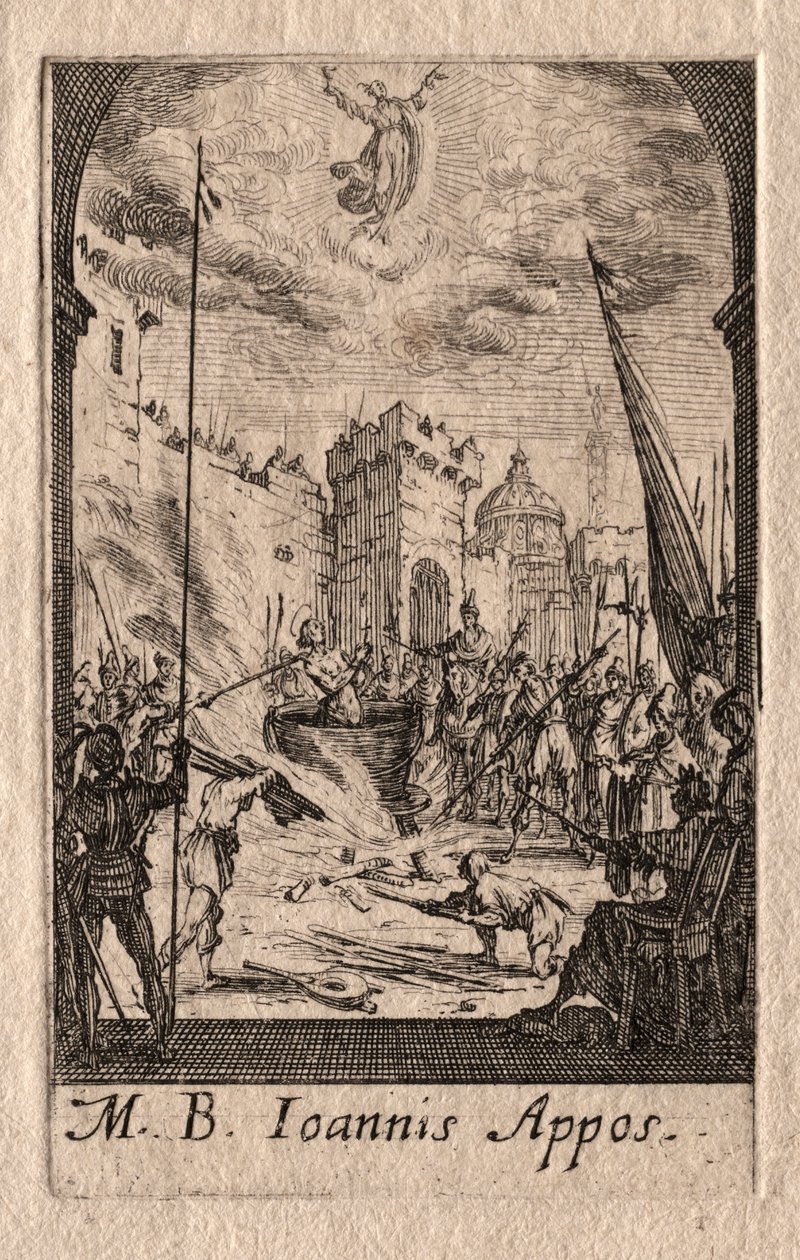 Il Martirio degli Apostoli: San Giovanni Evangelista da Jacques Callot