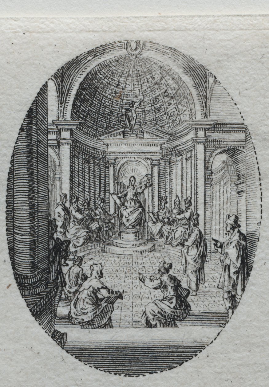 I misteri della Passione: Cristo che disputa con i dottori da Jacques Callot