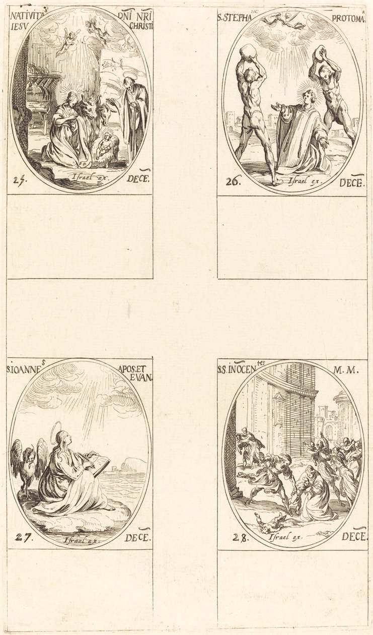 La natività; San Stefano; San Giovanni; Santi Innocenti da Jacques Callot