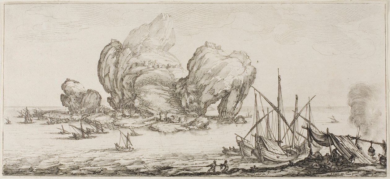La battaglia navale, da Varie scene disegnate a Firenze da Jacques Callot