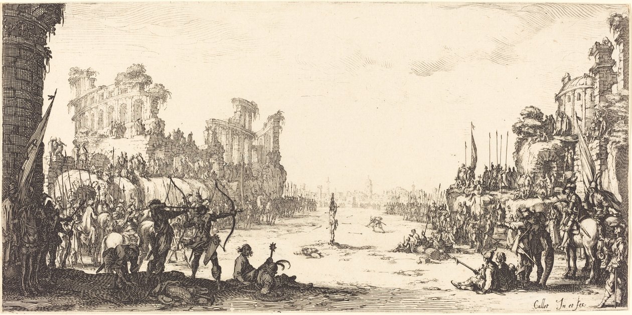 Il supplizio delle frecce (San Sebastiano) da Jacques Callot