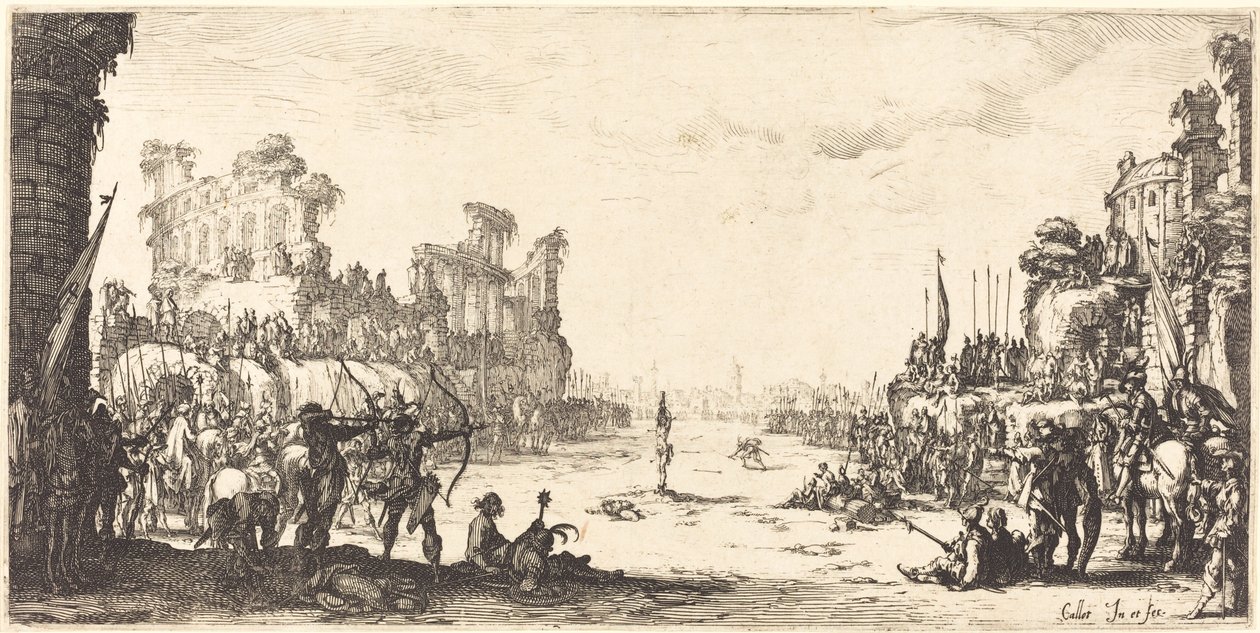 Il supplizio delle frecce San Sebastiano, c. 1632-1633 da Jacques Callot