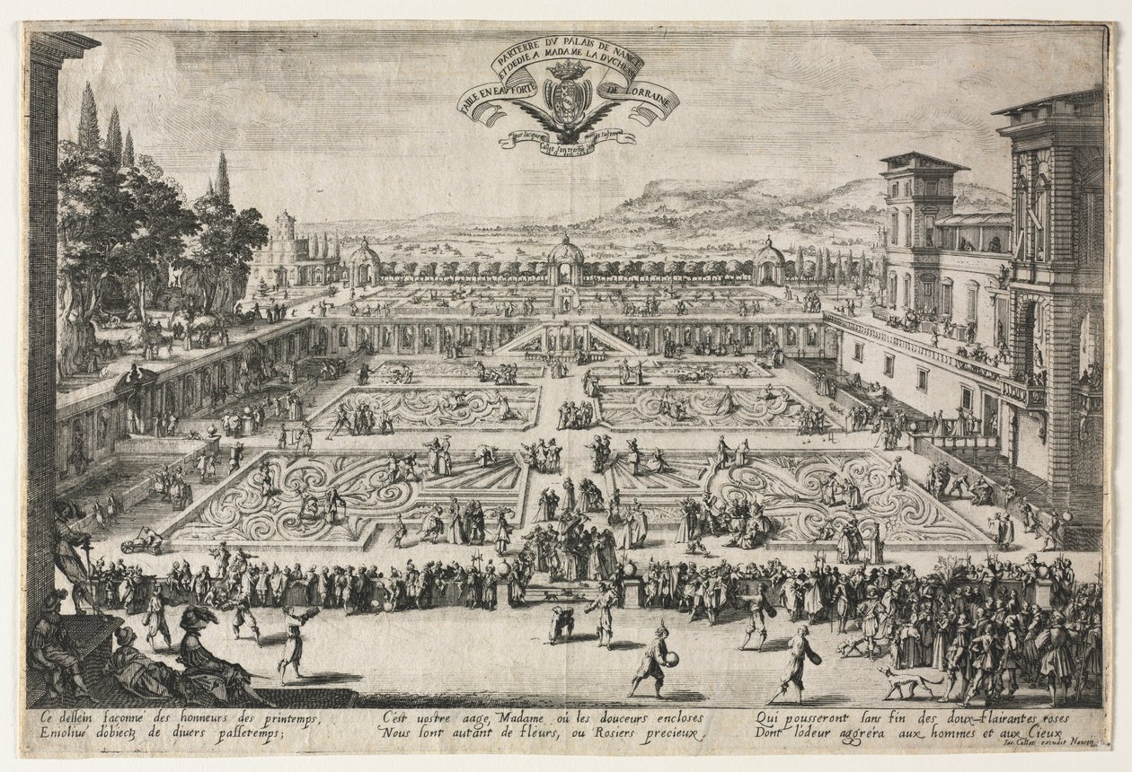 I giardini del palazzo a Nancy da Jacques Callot