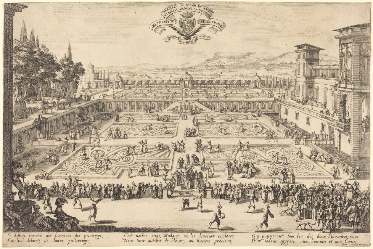 I giardini del palazzo di Nancy da Jacques Callot