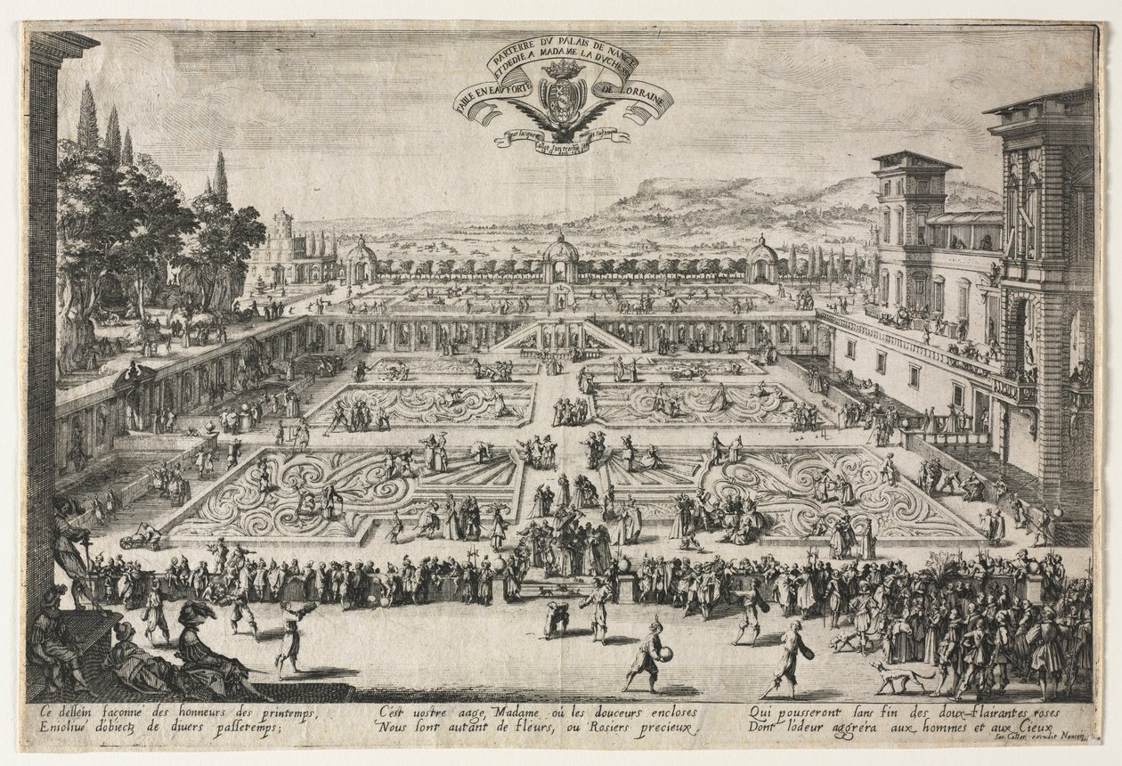 I giardini del palazzo a Nancy, 1625 da Jacques Callot