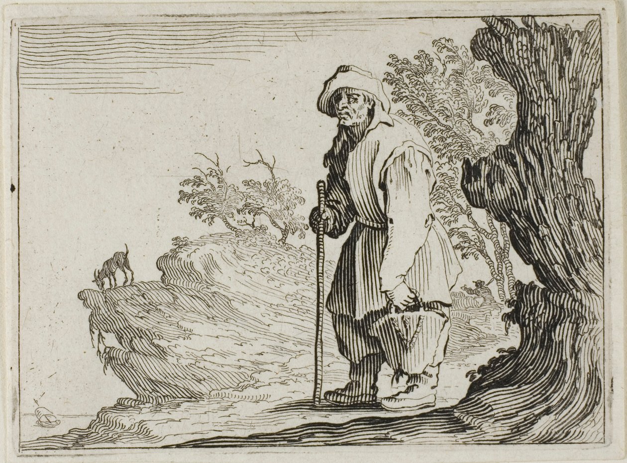 Il contadino che porta la sua borsa, dai Capricci da Jacques Callot