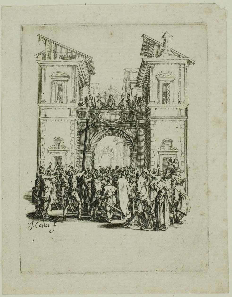La presentazione al popolo, da La piccola passione da Jacques Callot