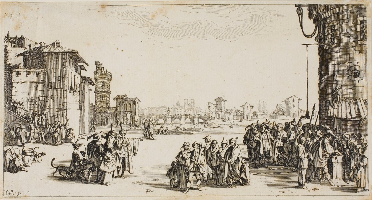 Il mercato degli schiavi da Jacques Callot