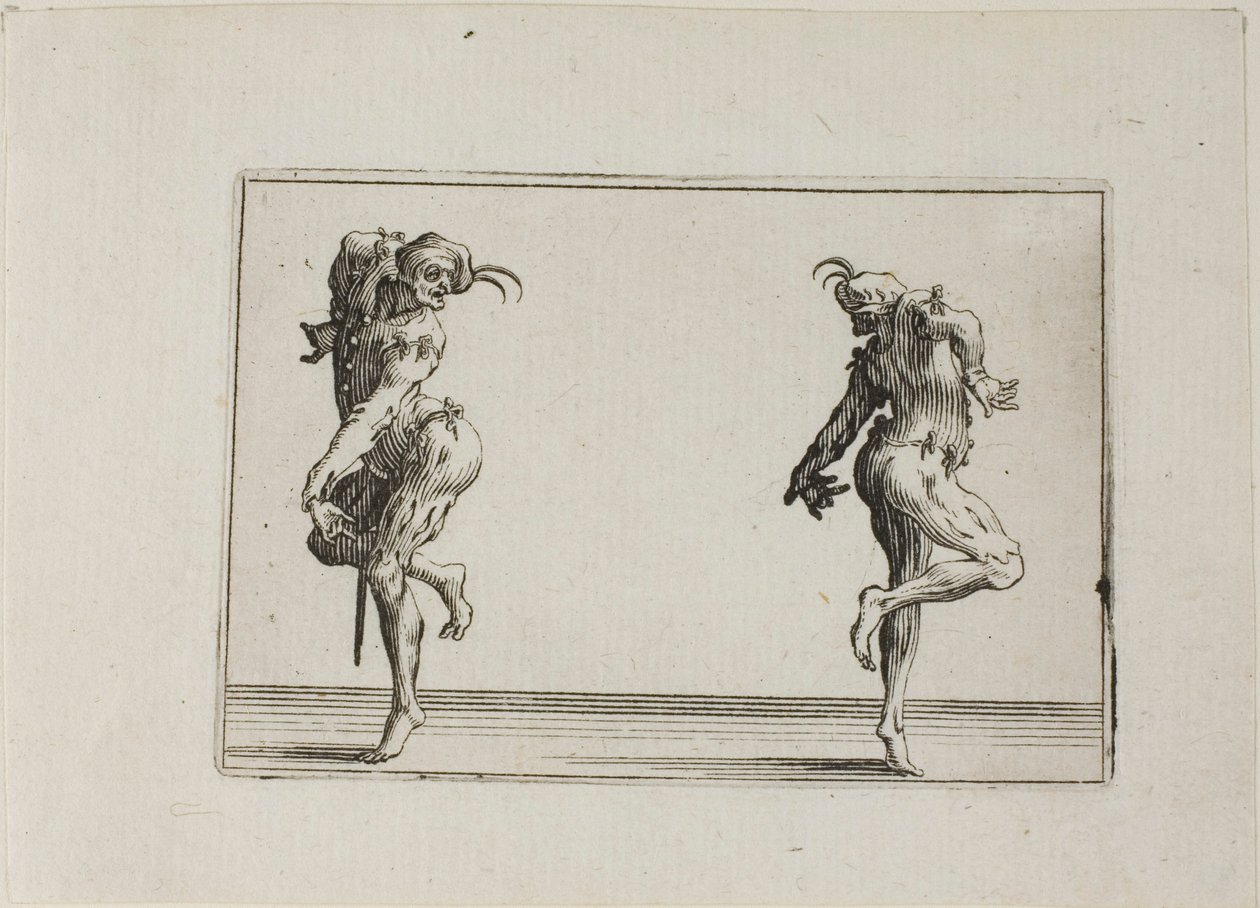 I due pantaloncini che si girano di spalle, da I Capricci da Jacques Callot