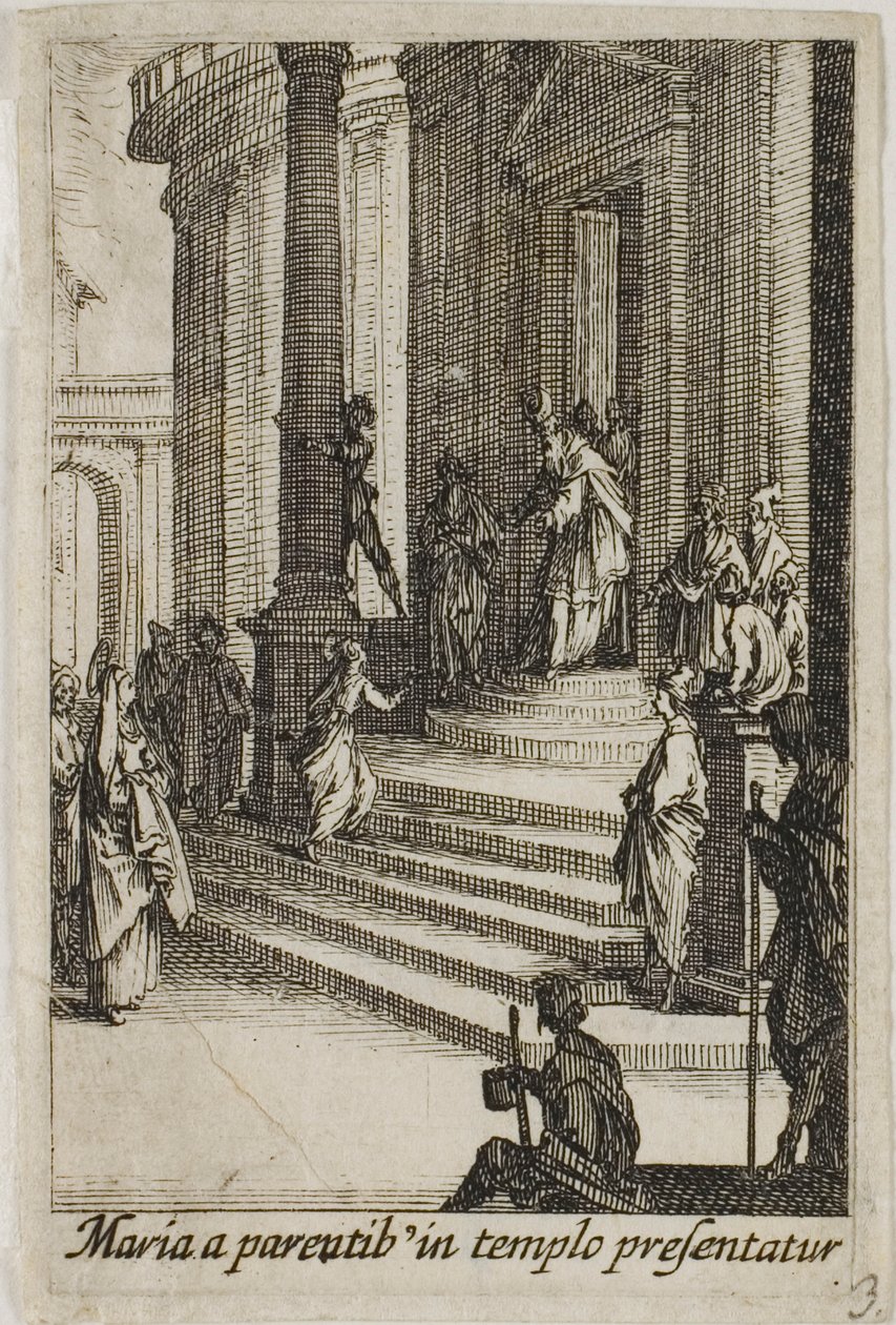 La Vergine Maria presentata al tempio, da La vita della Vergine da Jacques Callot