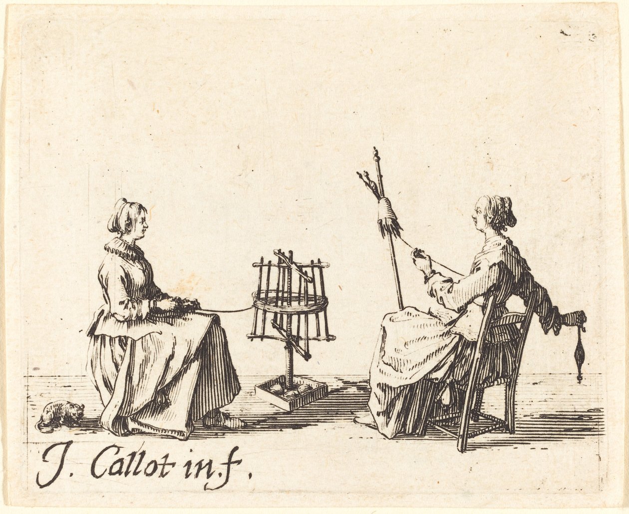 Il filatore e la filatrice, c. 1623 da Jacques Callot