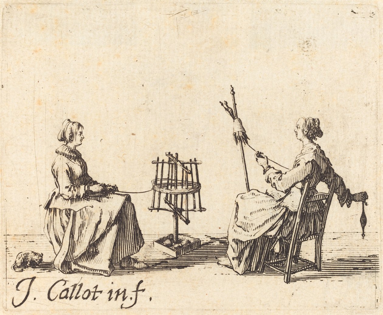 Il filatore e la filatrice, c. 1623 da Jacques Callot