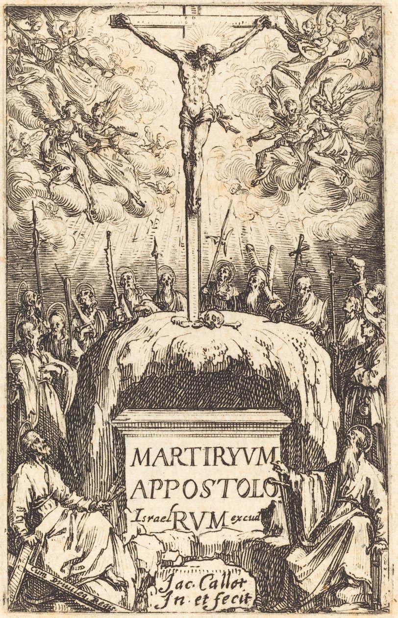 Pagina del titolo per "I martiri degli apostoli" da Jacques Callot