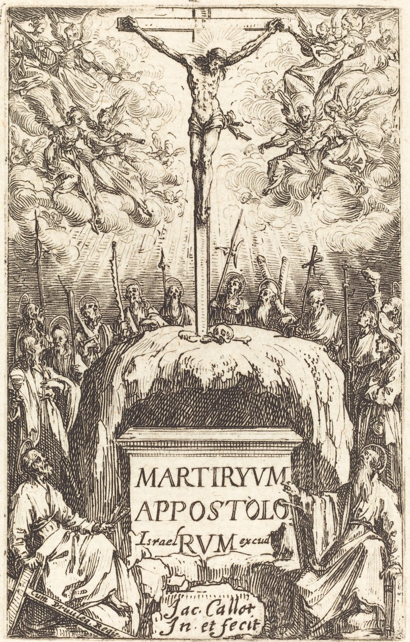 Pagina del titolo per "I martiri degli apostoli" da Jacques Callot