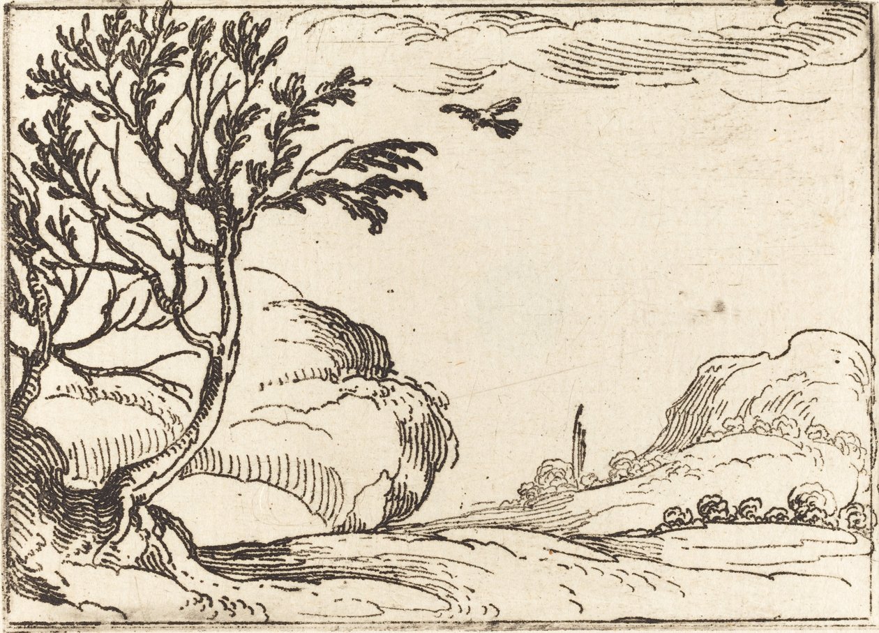 Tortora che vola nel deserto da Jacques Callot