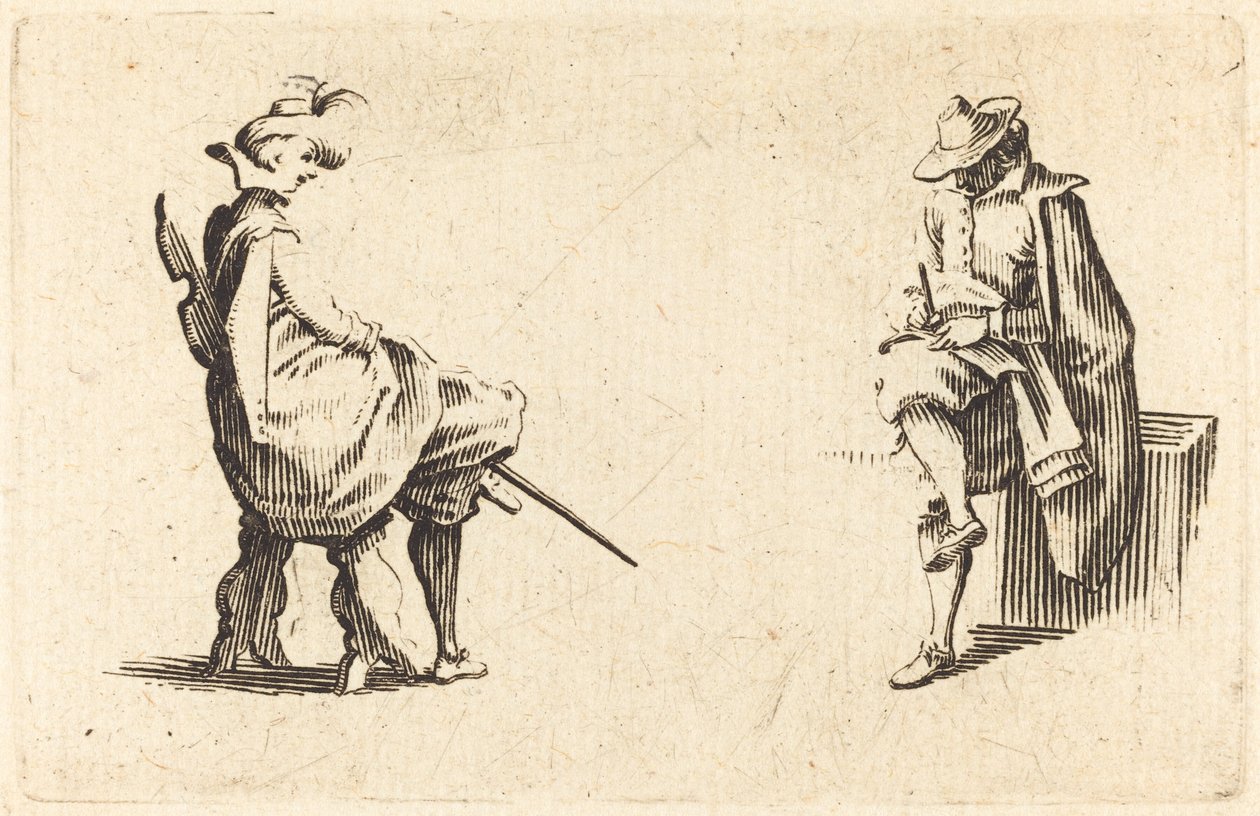 Due figure sedute da Jacques Callot