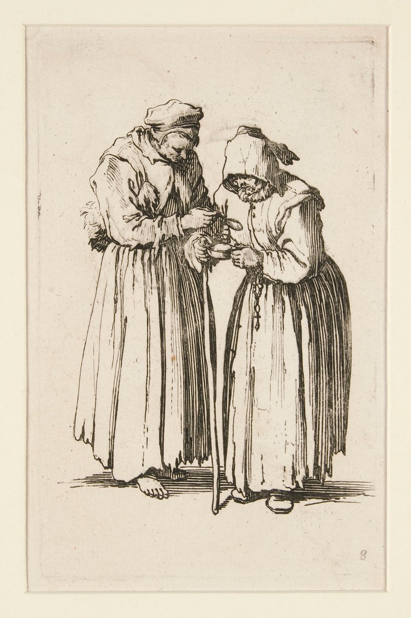Due donne mendicanti, da I mendicanti da Jacques Callot