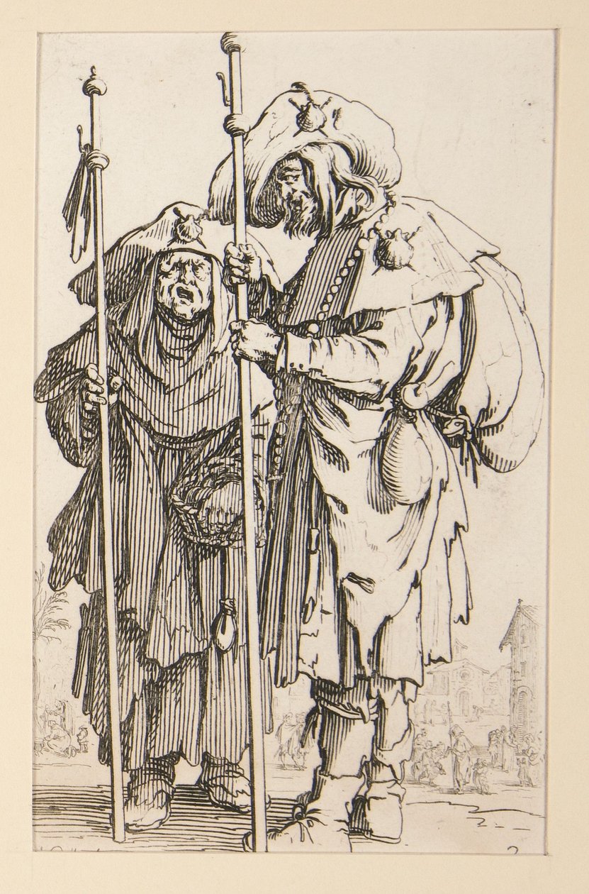 Due pellegrini, da I mendicanti da Jacques Callot