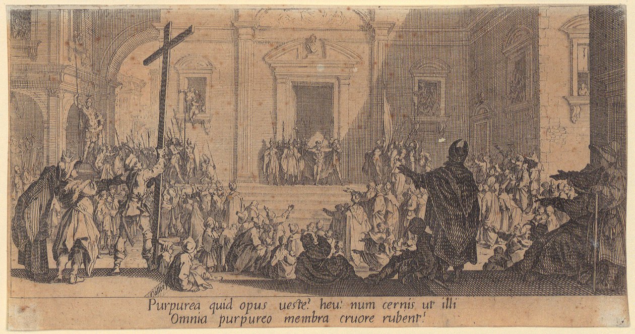 La condanna di Cristo, foglio 3 della serie "La grande Passione" da Jacques Callot