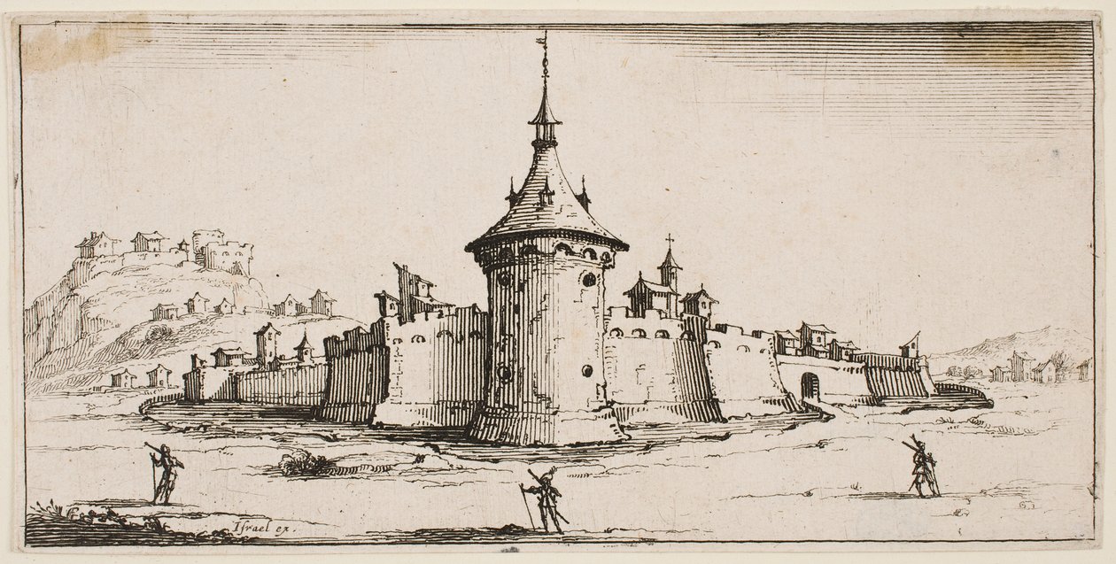 Veduta di un villaggio fortificato da Jacques Callot