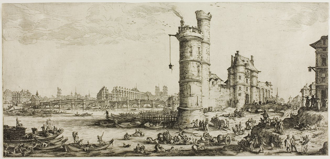 Veduta del Pont Neuf da Jacques Callot