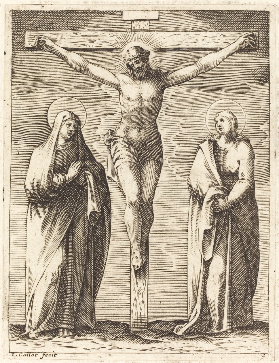 Vergine e San Giovanni ai piedi della croce da Jacques Callot