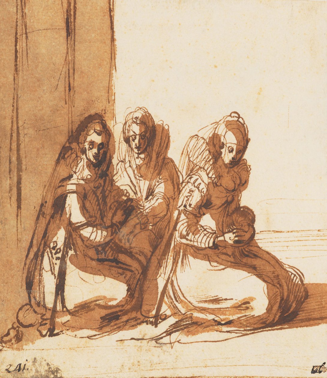 Donne sedute da Jacques Callot