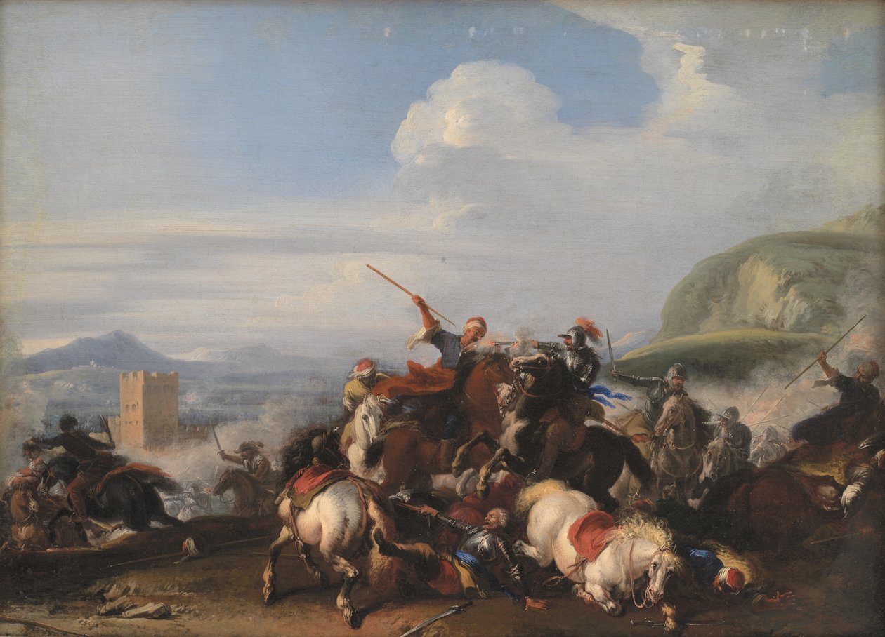 Scena di battaglia con cavalleria turca da Jacques Courtois