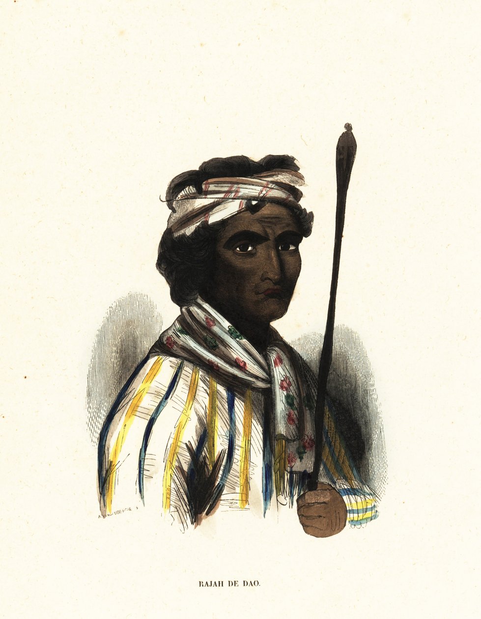 Make-Tetti, Raja di Dao, Isole Maluku, Indonesia da Jacques Etienne Victor (after) Arago