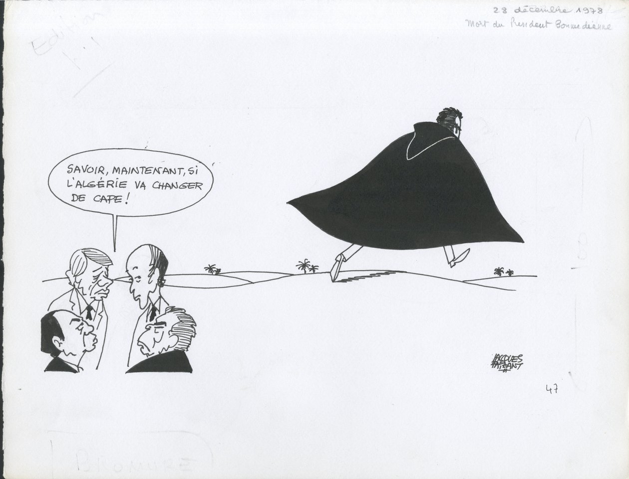Le Figaro, satira in B/N da Jacques Faizant