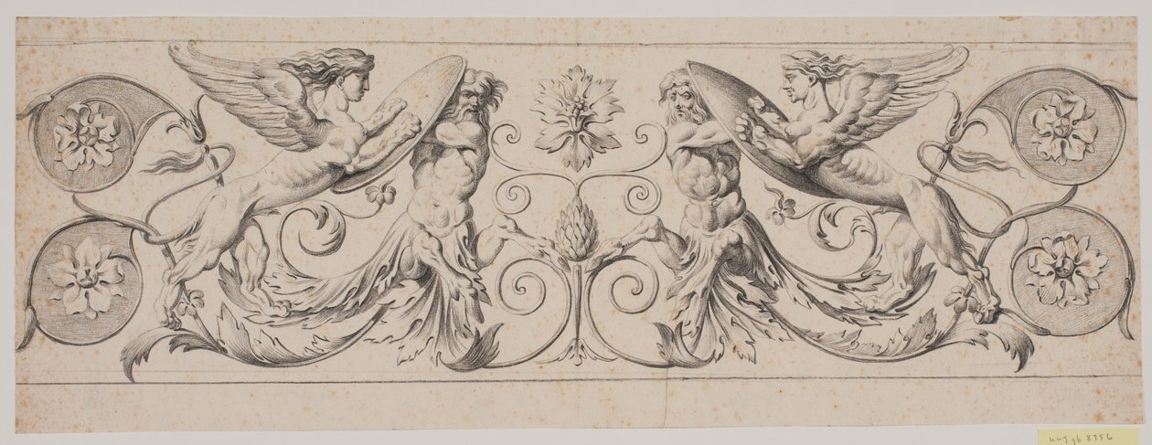 Friso decorativo con centauri e sfingi da Jacques Francois Joseph Saly