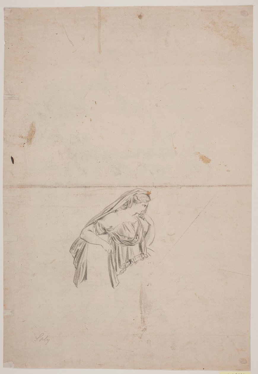 Studio per figura femminile in lutto da Jacques Francois Joseph Saly