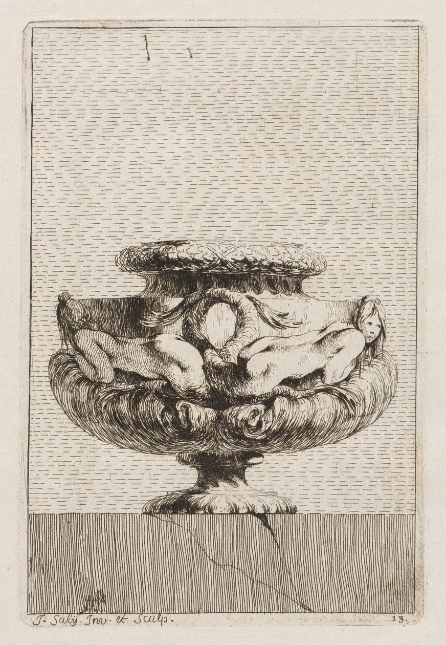 Suite di vasi: Piatto 13, 1746 da Jacques Francois Joseph Saly