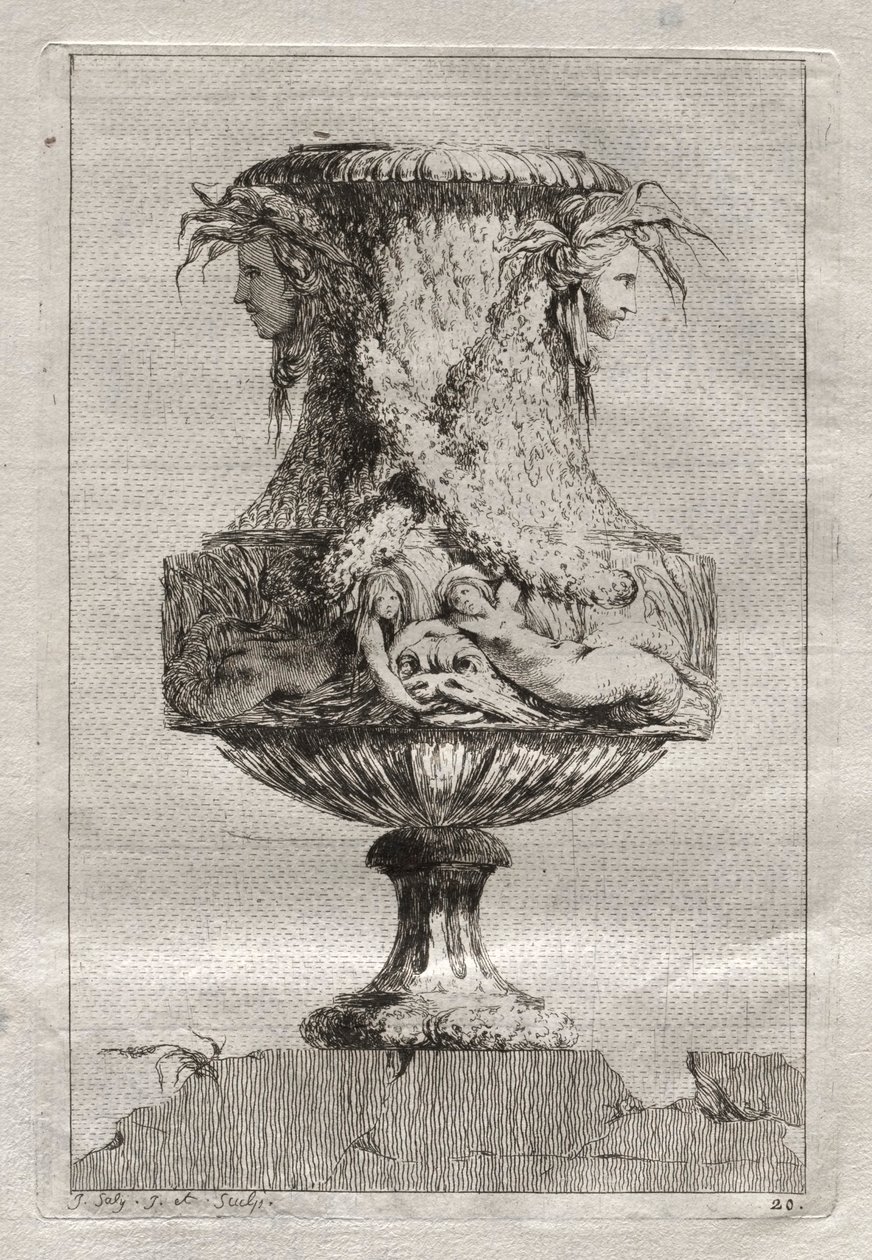 Suite di vasi: Piatto 20, 1746 da Jacques Francois Joseph Saly