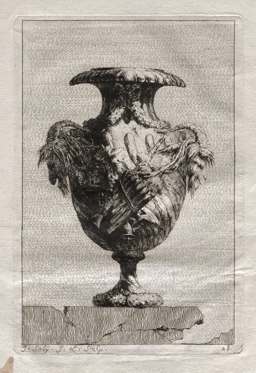 Suite di vasi: Piatto 28, 1746 da Jacques Francois Joseph Saly