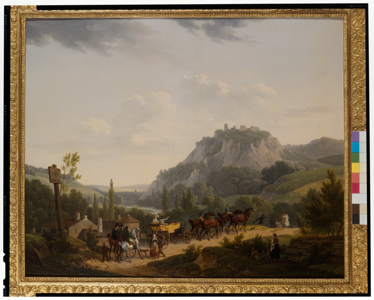 Un gruppo di viaggiatori in un paesaggio da Jacques Francois Joseph Swebach