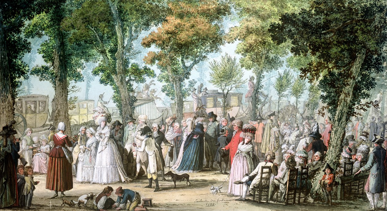 Passeggiata al Boulevard du Temple, 1788 da Jacques Francois Joseph Swebach