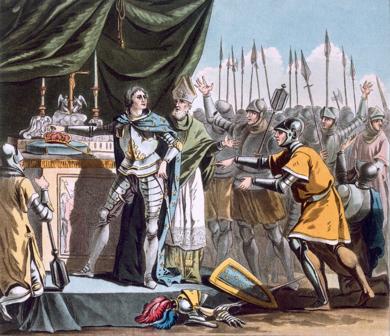 Il giorno storico di Bouvines nel 1214, inciso da Jean Baptiste Morret (fl. 1790-1820), 1790 da Jacques Francois Joseph Swebach